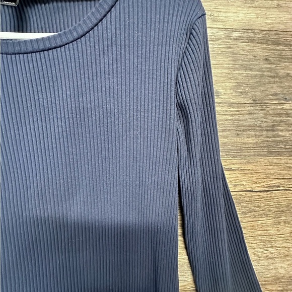 J. Crew Blue and White Fitted Blouse with Bell Sleeves - Picture 7 of 8